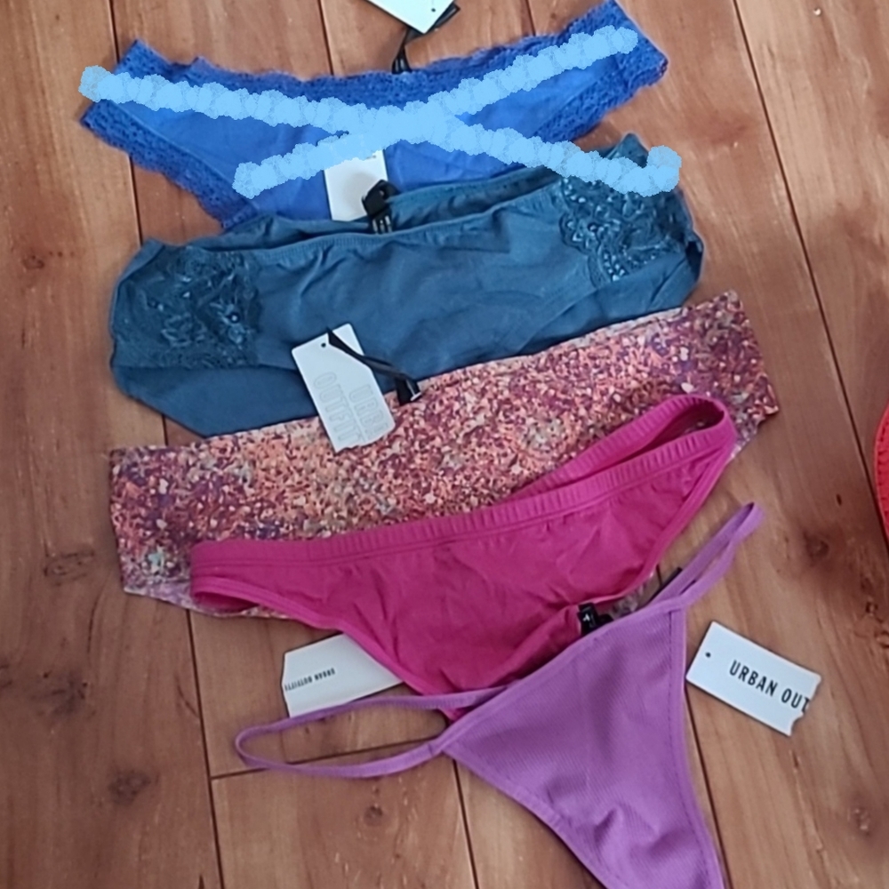 4 UO mostly all cotton panties thongs